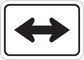 Road sign sticker with left-right double arrow symbol