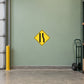 Road sign sticker, yellow diamond with black symbol