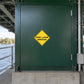 Road sign sticker: yellow diamond ONE LANE BRIDGE