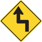 Yellow diamond road sign sticker with up and down arrows
