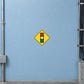 Road sign sticker: yellow diamond with traffic-light dots icon