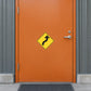Road sign sticker: yellow diamond warning sign with black symbol