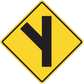 Yellow diamond road sign sticker with black vertical bar symbol