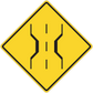 Yellow diamond road sign sticker with black hazard symbol