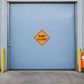 Orange road sign sticker: "RAMP CLOSED"
