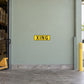 Road sign sticker: yellow-bordered sign with black XING lettering