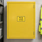 Yellow pedestrian crossing road sign sticker with "PED XING" text