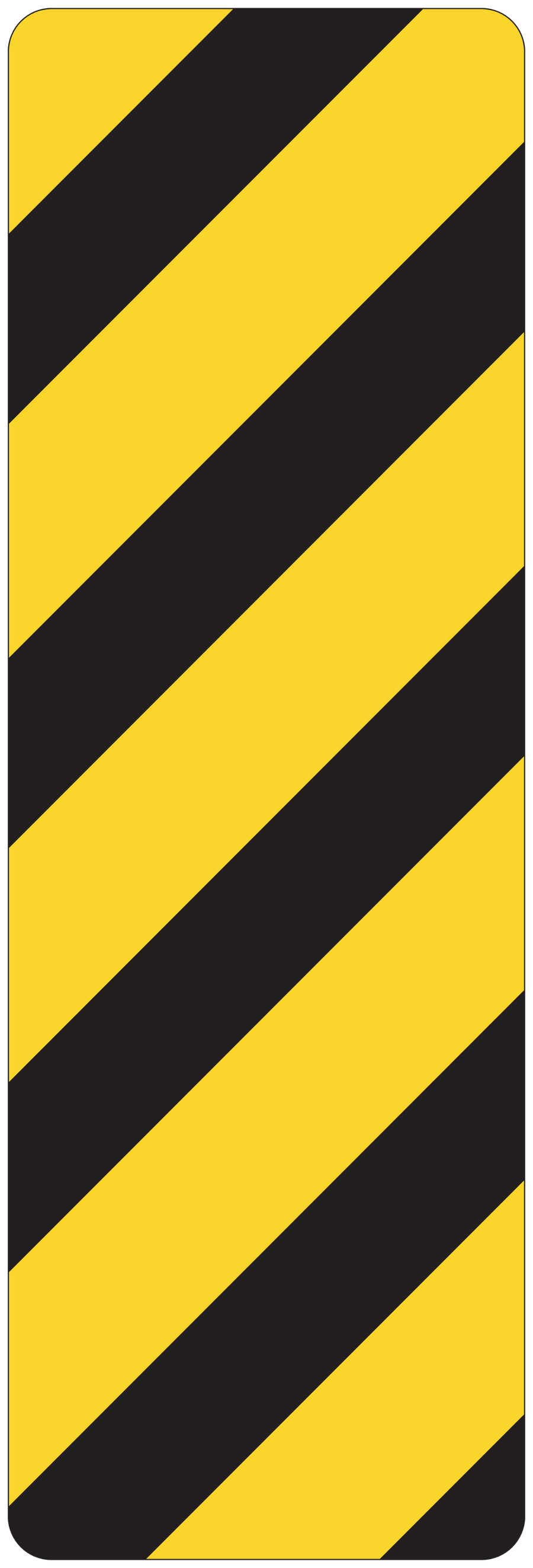 Traffic road sign sticker with diagonal yellow and black stripes