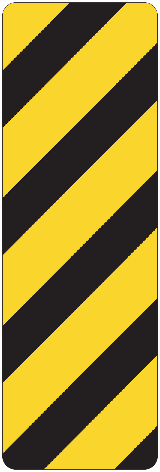 Traffic road sign sticker with diagonal yellow and black stripes
