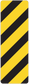 Traffic road sign sticker with diagonal yellow and black stripes
