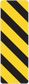 Rectangular road sign sticker with diagonal black and yellow stripes
