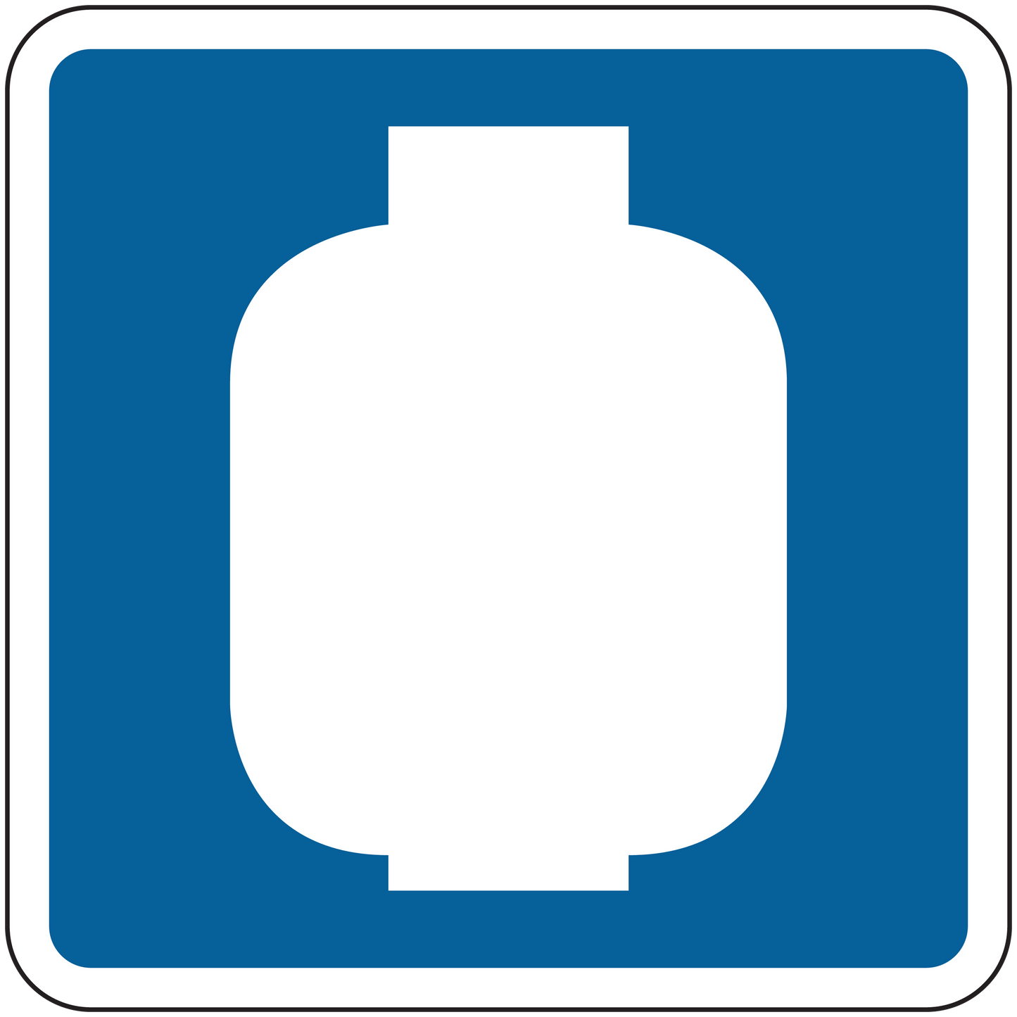 Blue square road sign sticker with white icon
