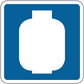 Blue square road sign sticker with white icon