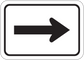 Road sign sticker with black right-pointing arrow on white background, rounded border