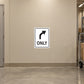 Road Sign Sticker applied in a continuous light tan dispatch corridor wall with handcart far right