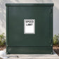 Road Sign Sticker applied in a smooth charcoal green single traffic equipment cabinet, wrench and hardhat at extreme bottom