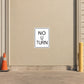 Road Sign Sticker applied in a continuous warm beige transport facility service wall with cone at far bottom left
