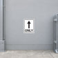 Road Sign Sticker applied to a roadside maintenance facility wall or closed cabinet