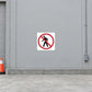 Square road sign sticker with red circle and slash no-phone symbol