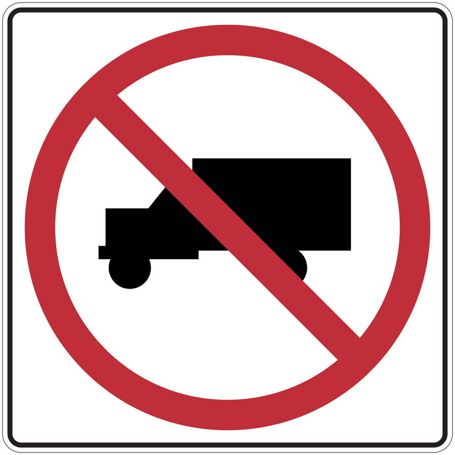 Road sign sticker with red prohibition circle and speaker icon with slash