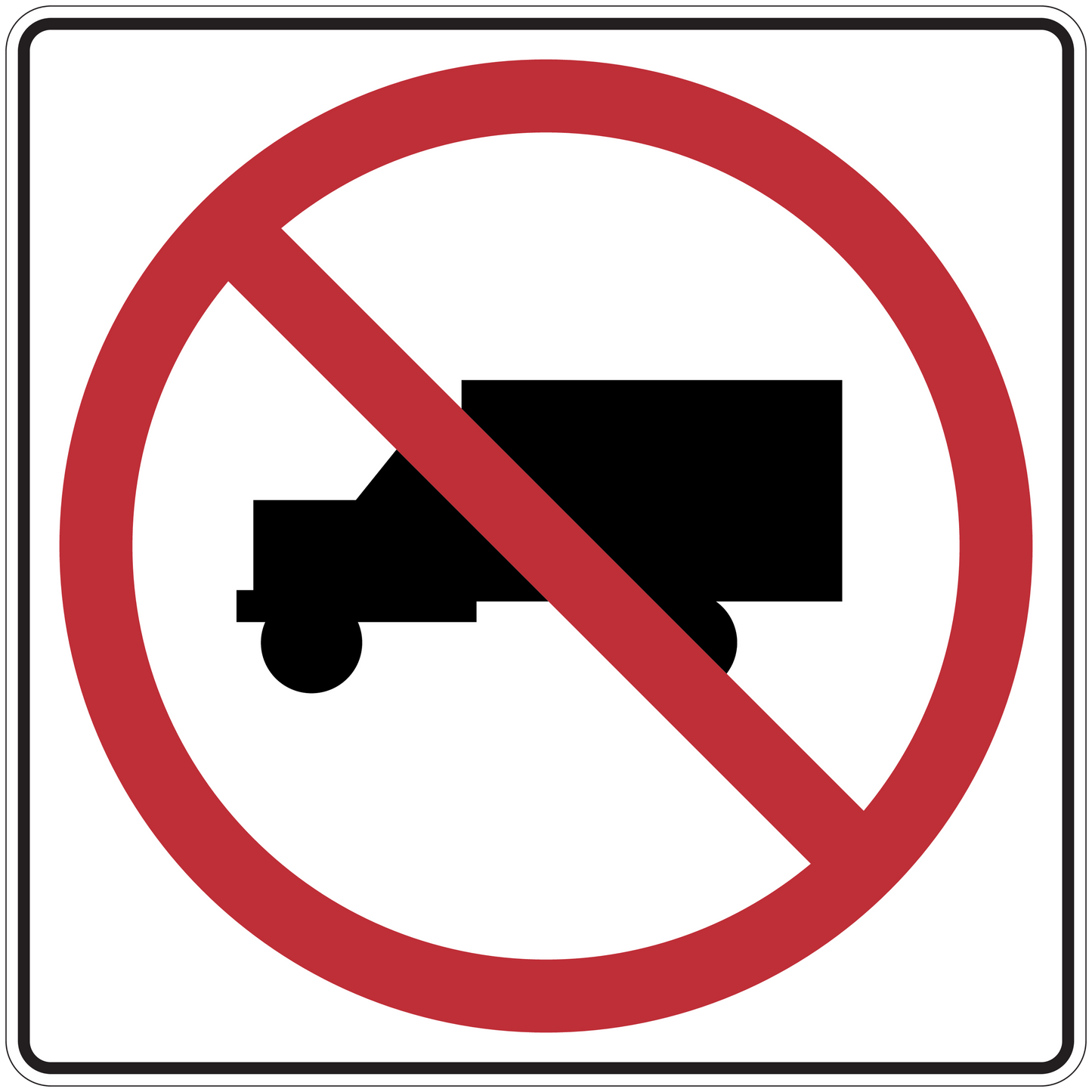 Road sign sticker with red prohibition circle and speaker icon with slash