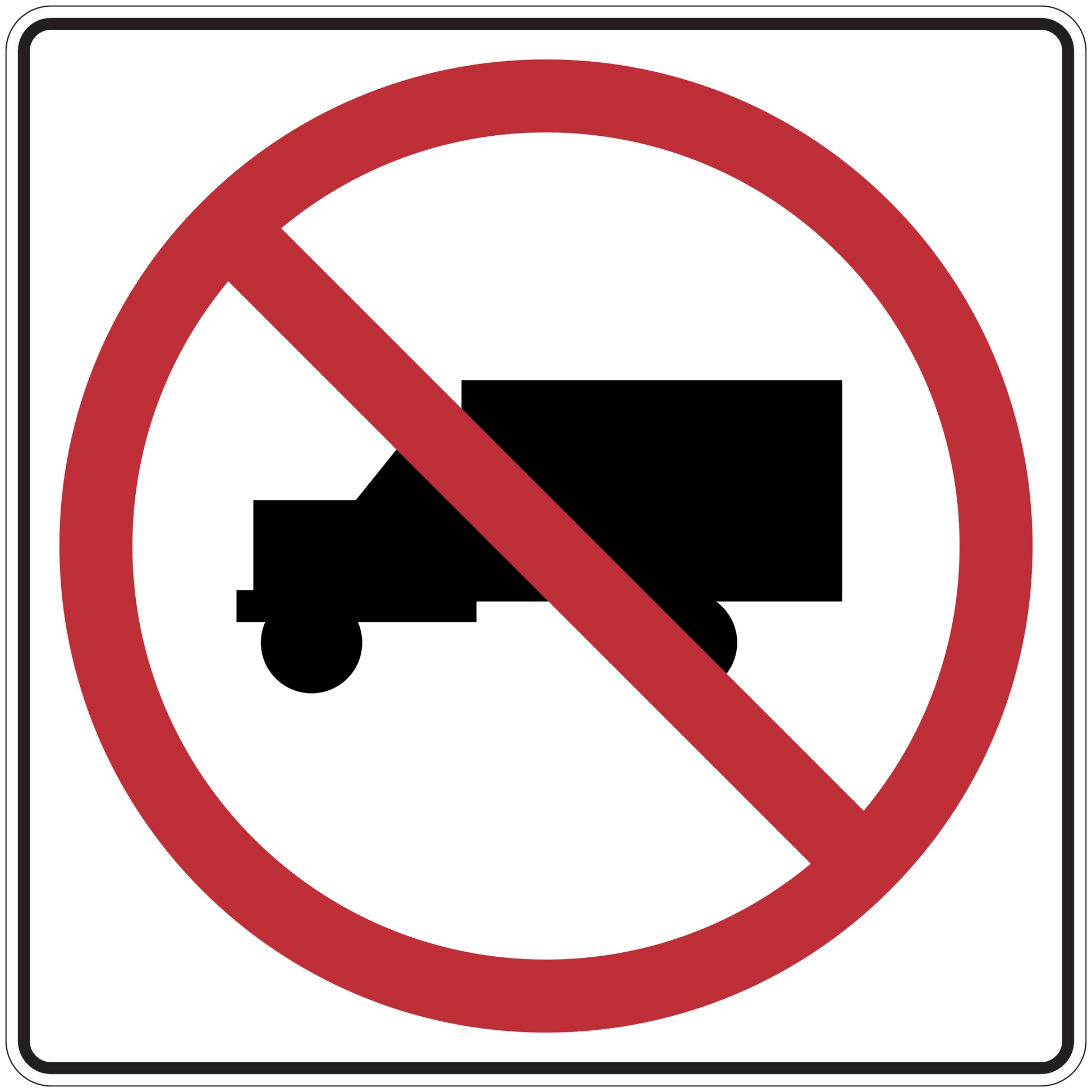 Road sign sticker with red prohibition circle and speaker icon with slash