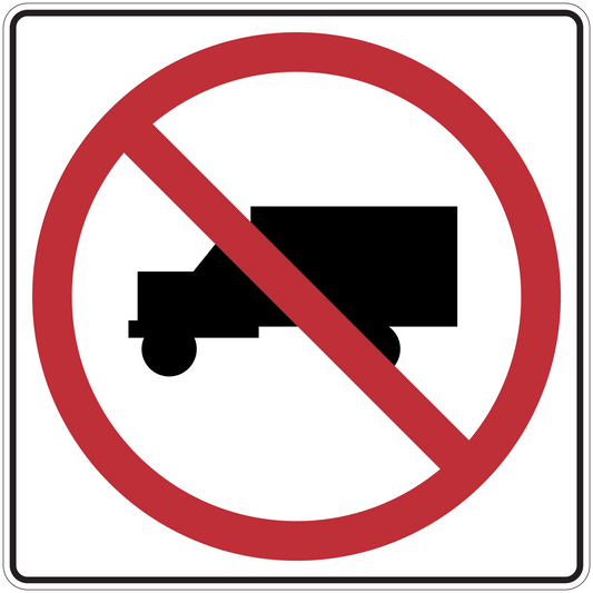 Road sign sticker with red prohibition circle and speaker icon with slash