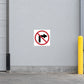 Road Sign Sticker applied to a roadside maintenance facility wall or closed cabinet