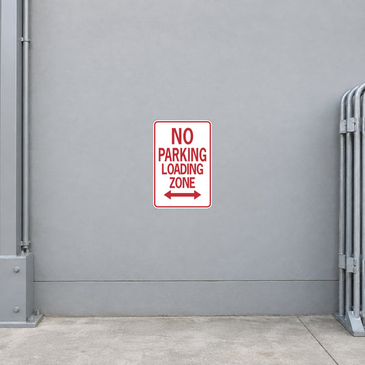 Road Sign Sticker applied to a roadside maintenance facility wall or closed cabinet