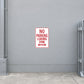 Road sign style sticker with red border, “NO PARKING LOADING ZONE” text and arrow