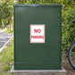 Road Sign Sticker applied to a roadside maintenance facility wall or closed cabinet