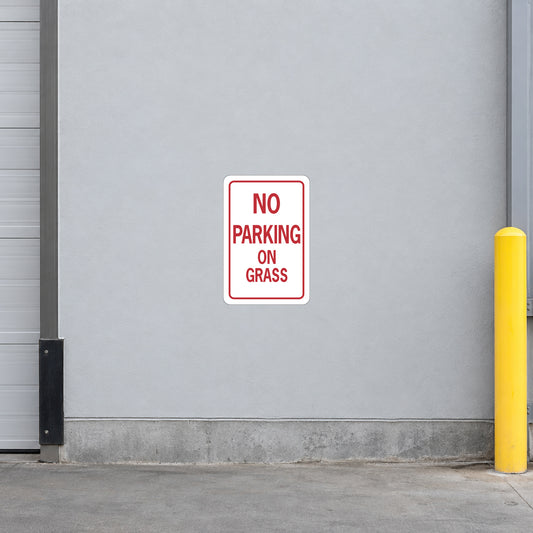 Road Sign Sticker applied to a roadside maintenance facility wall or closed cabinet