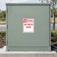 No parking between signs road sign sticker, red and white rectangular design with border