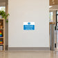 Safety sign sticker: blue warning with exclamation, do not allow children to play text