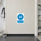Safety sign sticker with blue chemical goggles icon and handling warning text