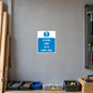 Square blue safety sign sticker: "A tidy site is a safe site"
