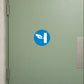 Safety sign sticker with blue circle and white hand pictogram