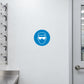 Safety sign sticker with blue circle and white respirator mask icon