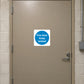 Safety sign sticker with “Fire door Keep locked” message