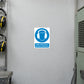 Blue ear protection safety sign sticker: high noise level, use ear protectors