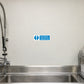 Blue food hygiene safety sign sticker with warning icon and text