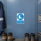 Safety sign sticker with blue boot icon and text: Protective footwear must be worn in this area