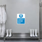Blue and white safety sign sticker: protective clothing must be worn