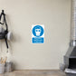 Safety sign sticker: respirators must be worn in this area, blue icon on white