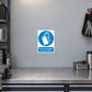 Safety sign sticker with blue hand icon and text 'They are provided for your safety'