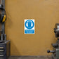 Safety sign sticker with blue ear protection icon and wear ear protectors text