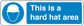 Safety sign sticker: hard-hat area text with hard-hat icon