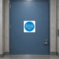 Safety sign sticker with smoke door text: keep locked shut