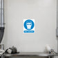 Safety sign sticker with blue respirator icon and 'Wear respirator' text