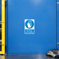 Safety sign sticker, white square: blue glove icon and text 'Wear gloves when using this machinery'